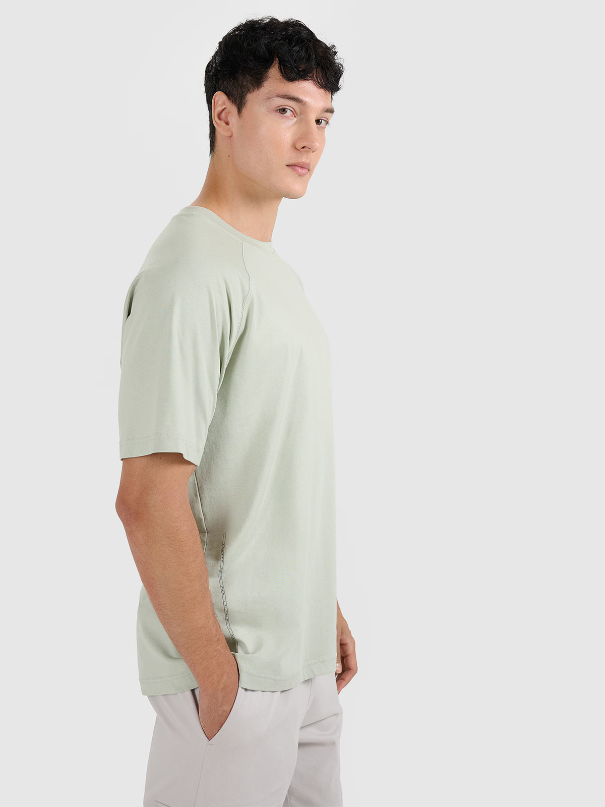 T-shirt oversize gładki męski