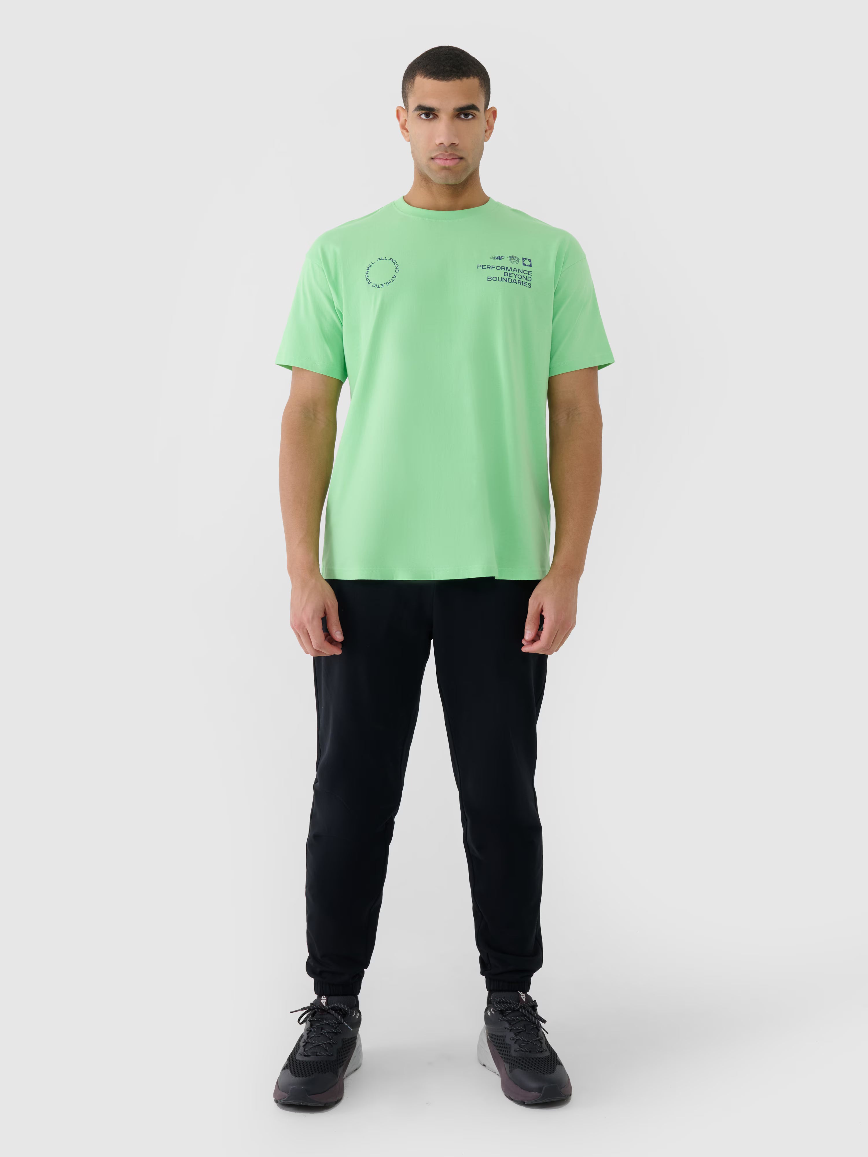 T-shirt oversize z nadrukiem męski