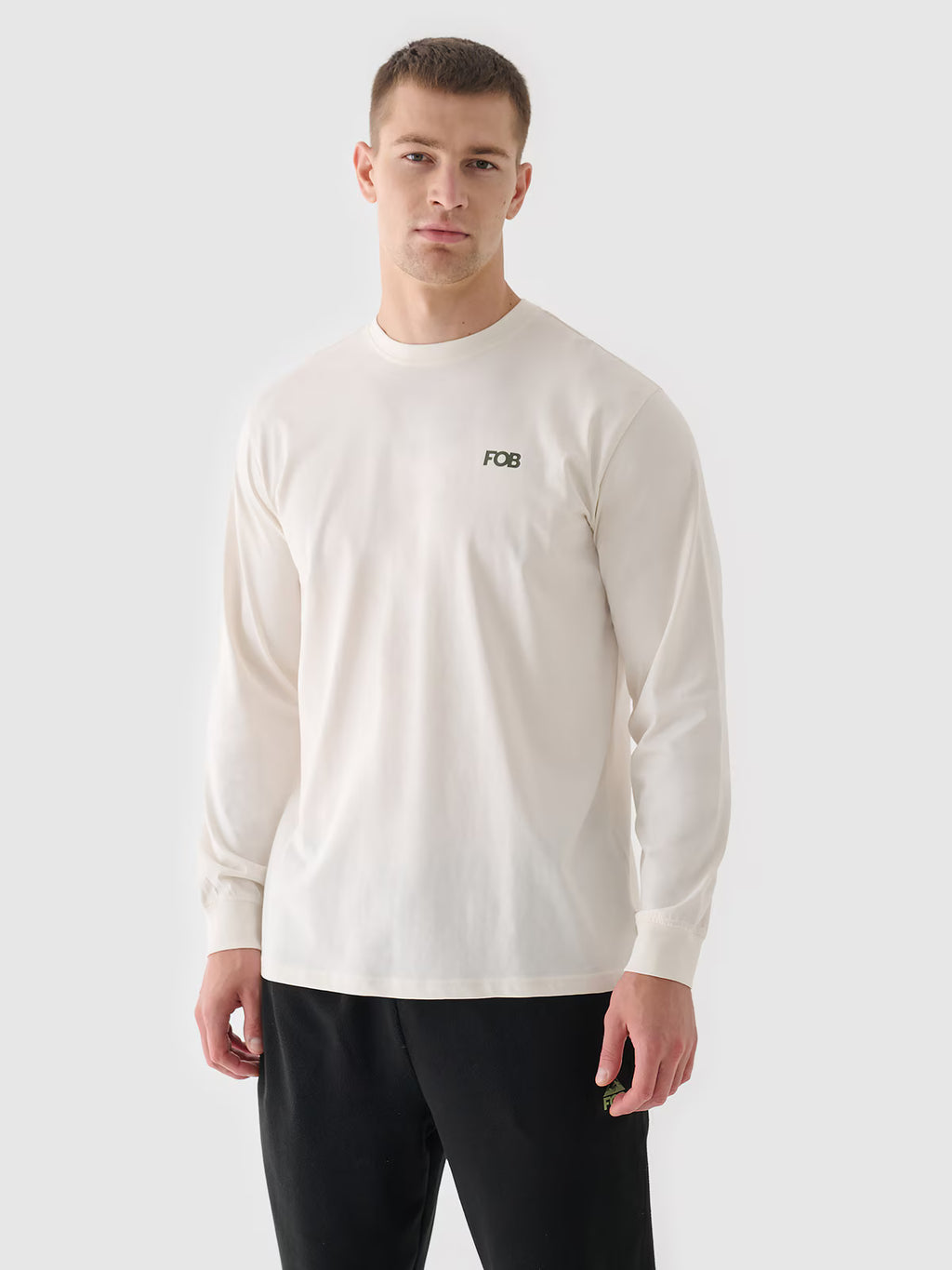 Longsleeve oversize z nadrukiem męski