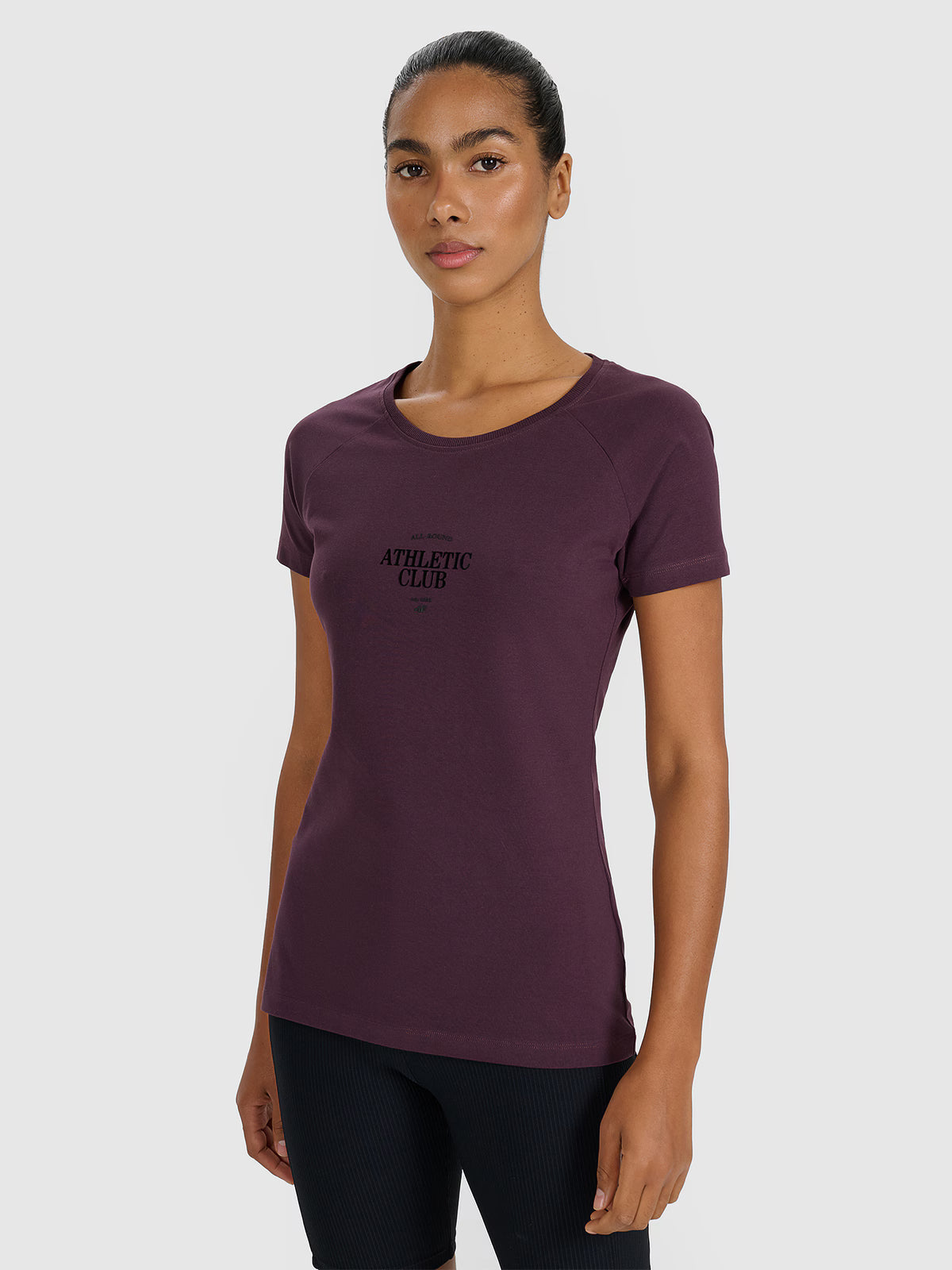 T-shirt slim z nadrukiem damski