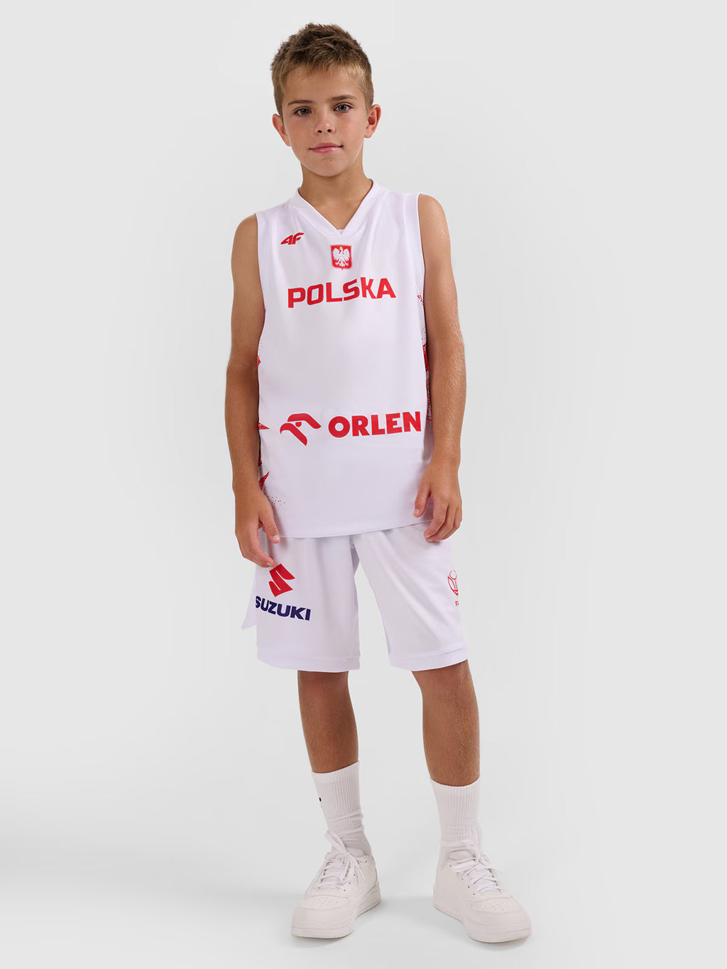Koszulka reprezentacyjna z możliwością personalizacji dziecięca 4F x PZKOSZ