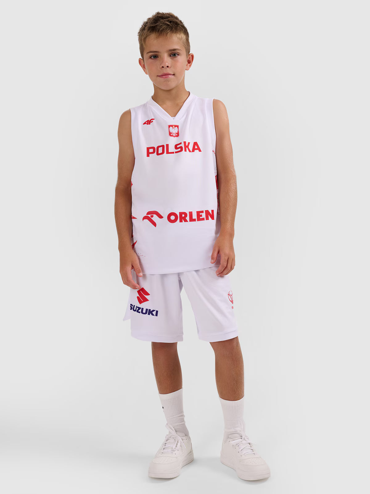 Koszulka reprezentacyjna z możliwością personalizacji dziecięca 4F x PZKOSZ