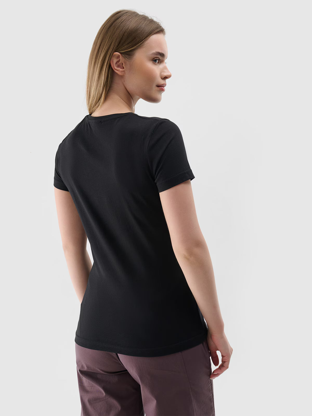 T-shirt slim z nadrukiem damski