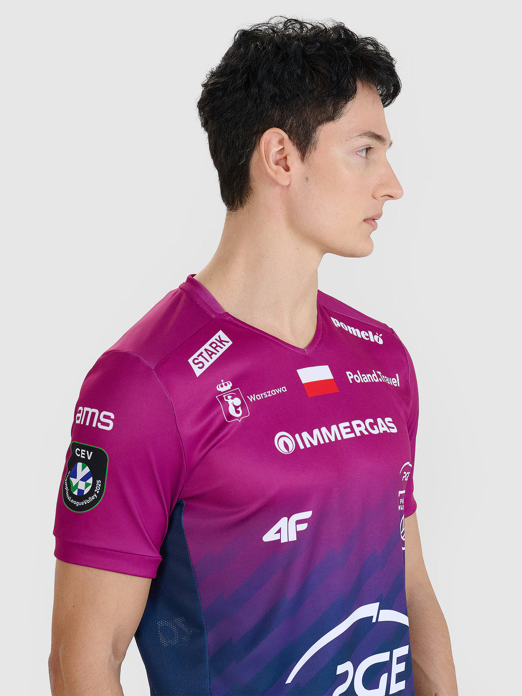 Koszulka meczowa replika wyjazdowa Liga Mistrzów CEV z sezonu 2024/25 męska 4F x Projekt Warszawa