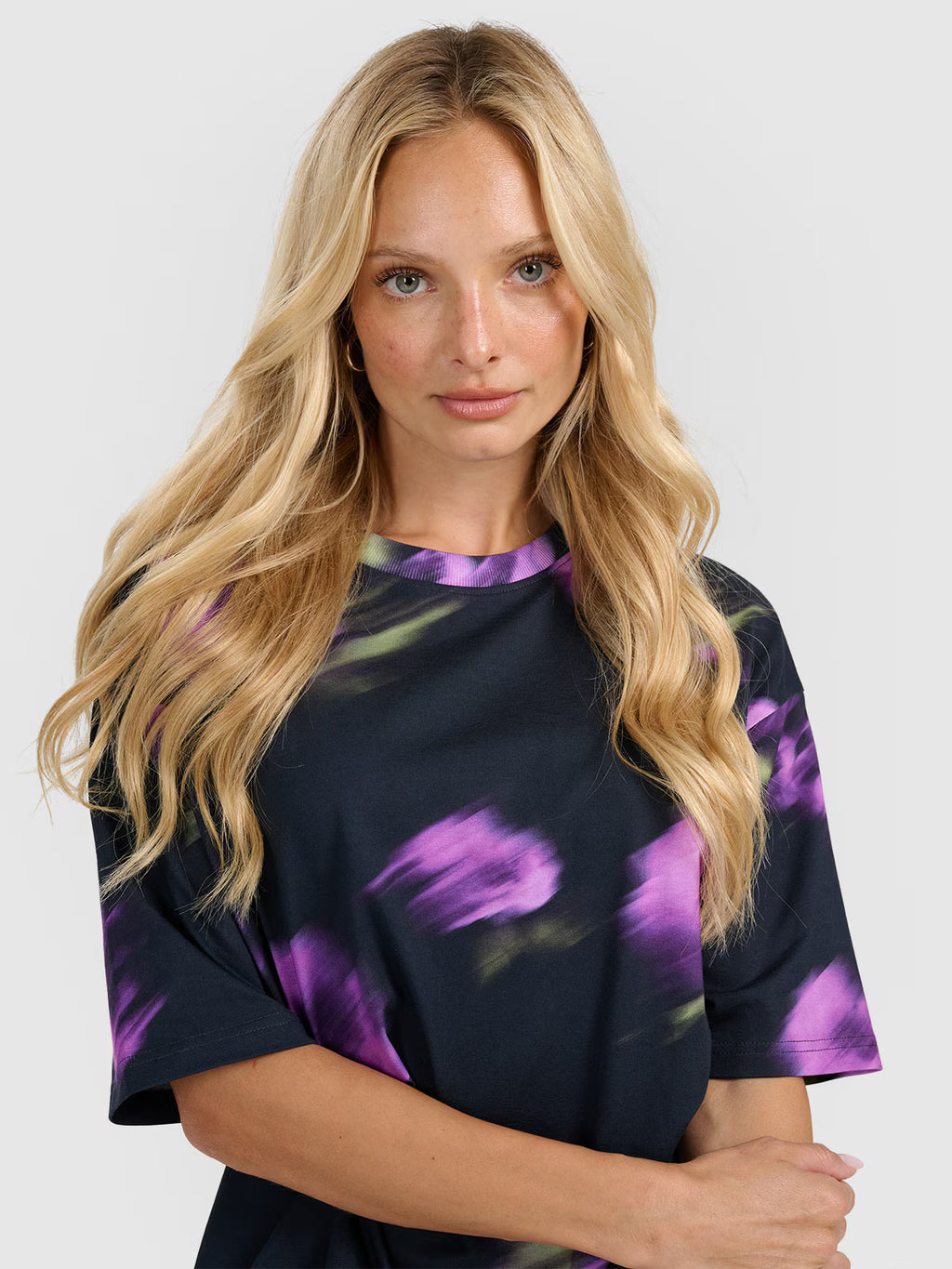 T-shirt oversize z nadrukiem damski