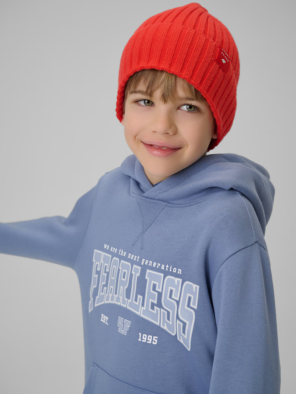 Bluza dresowa regular z kapturem chłopięca