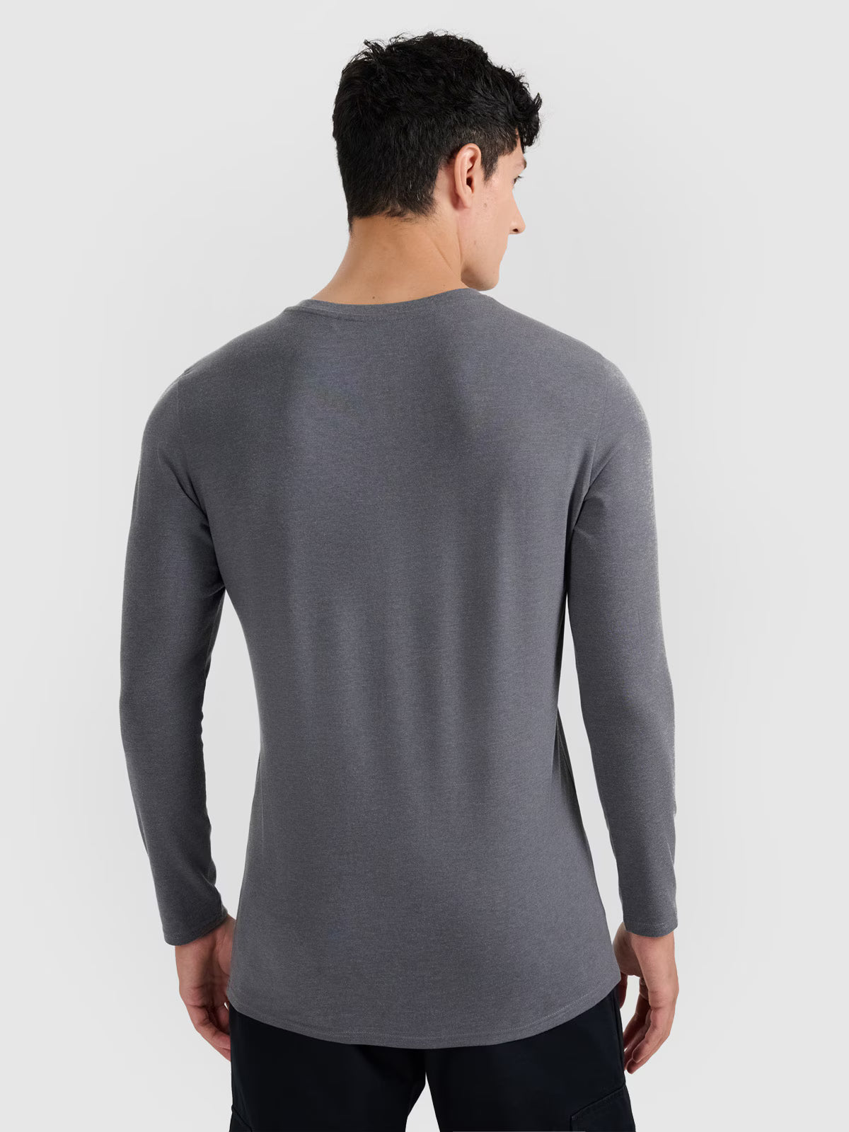 Longsleeve slim gładki męski