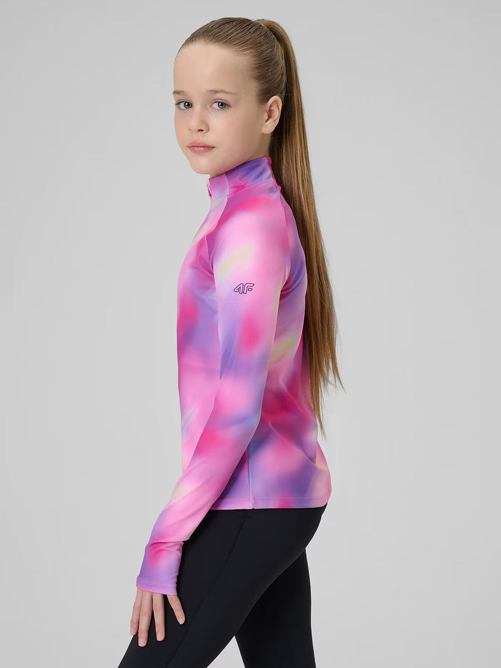 Bluza sportowa slim bez kaptura dziewczęca