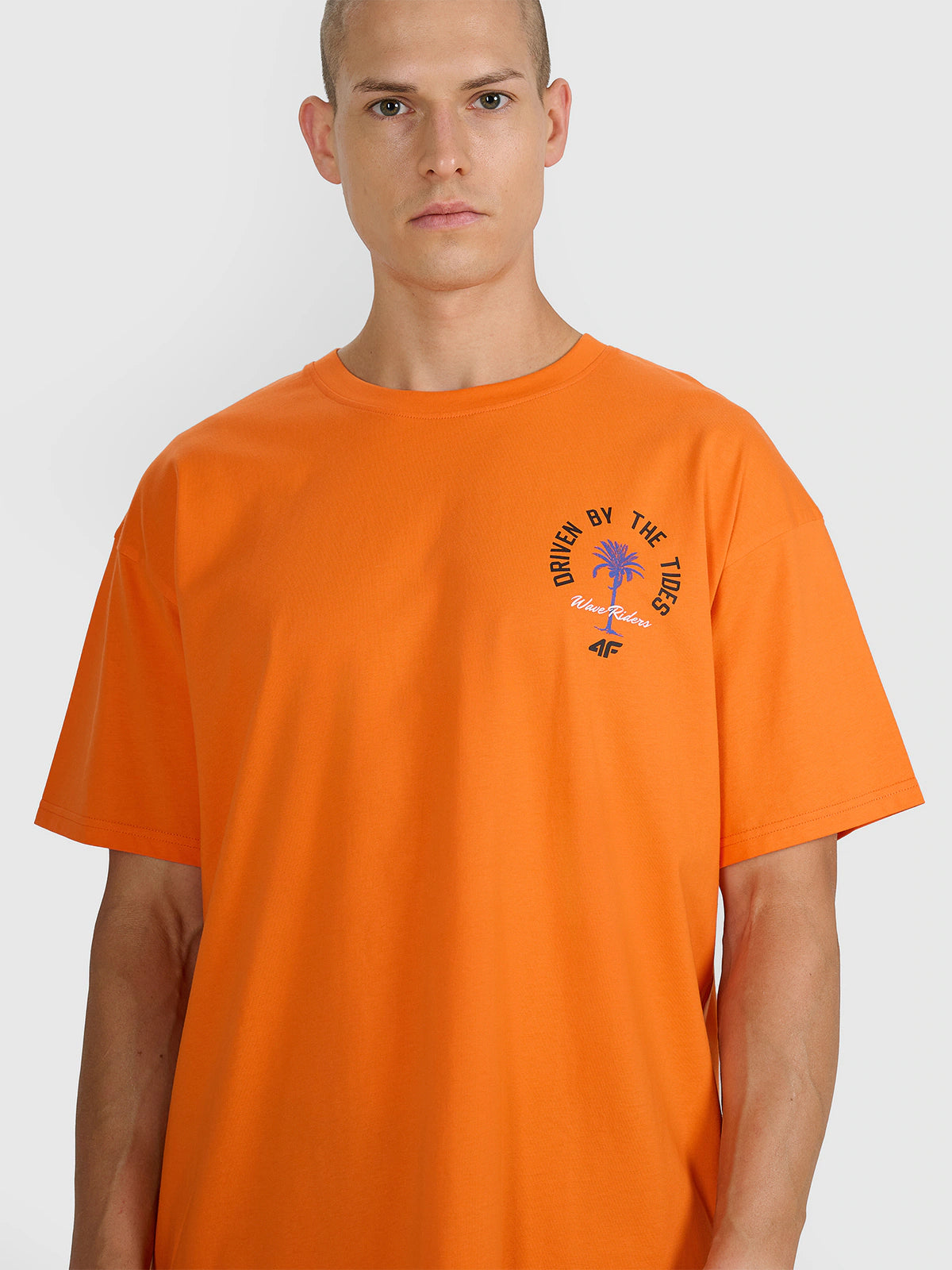 T-shirt oversize z nadrukiem męski