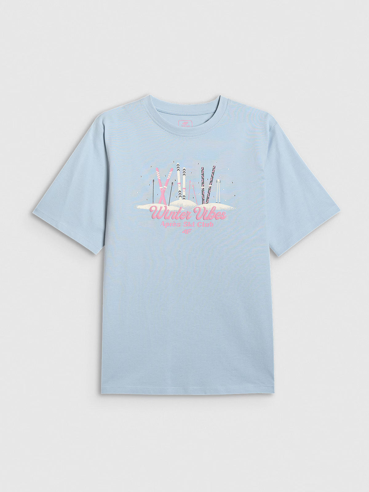 T-shirt loose z nadrukiem dziewczęcy