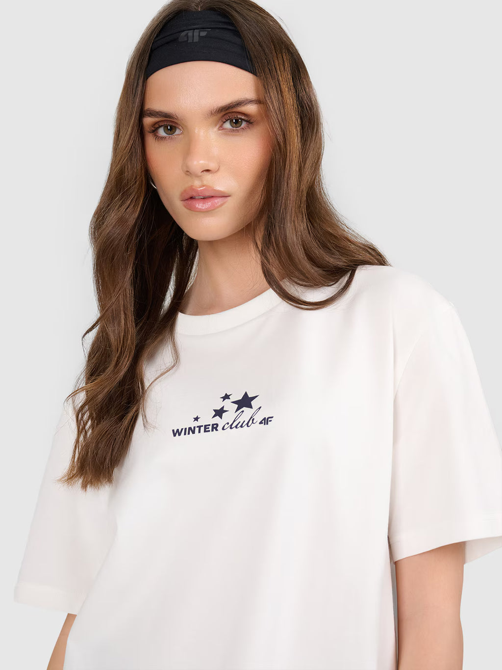 T-shirt oversize z nadrukiem damski