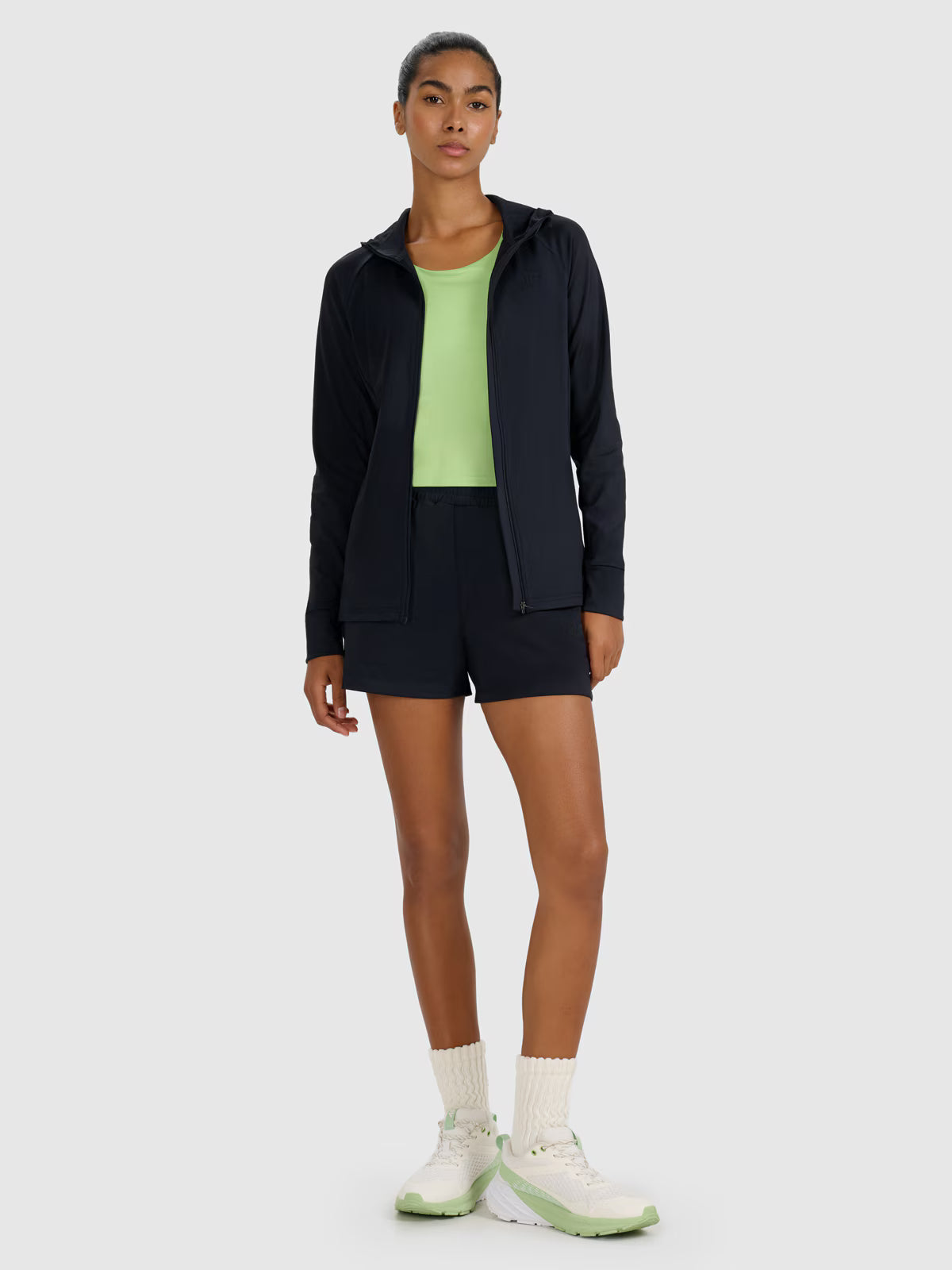 Bluza treningowa slim z kapturem damska