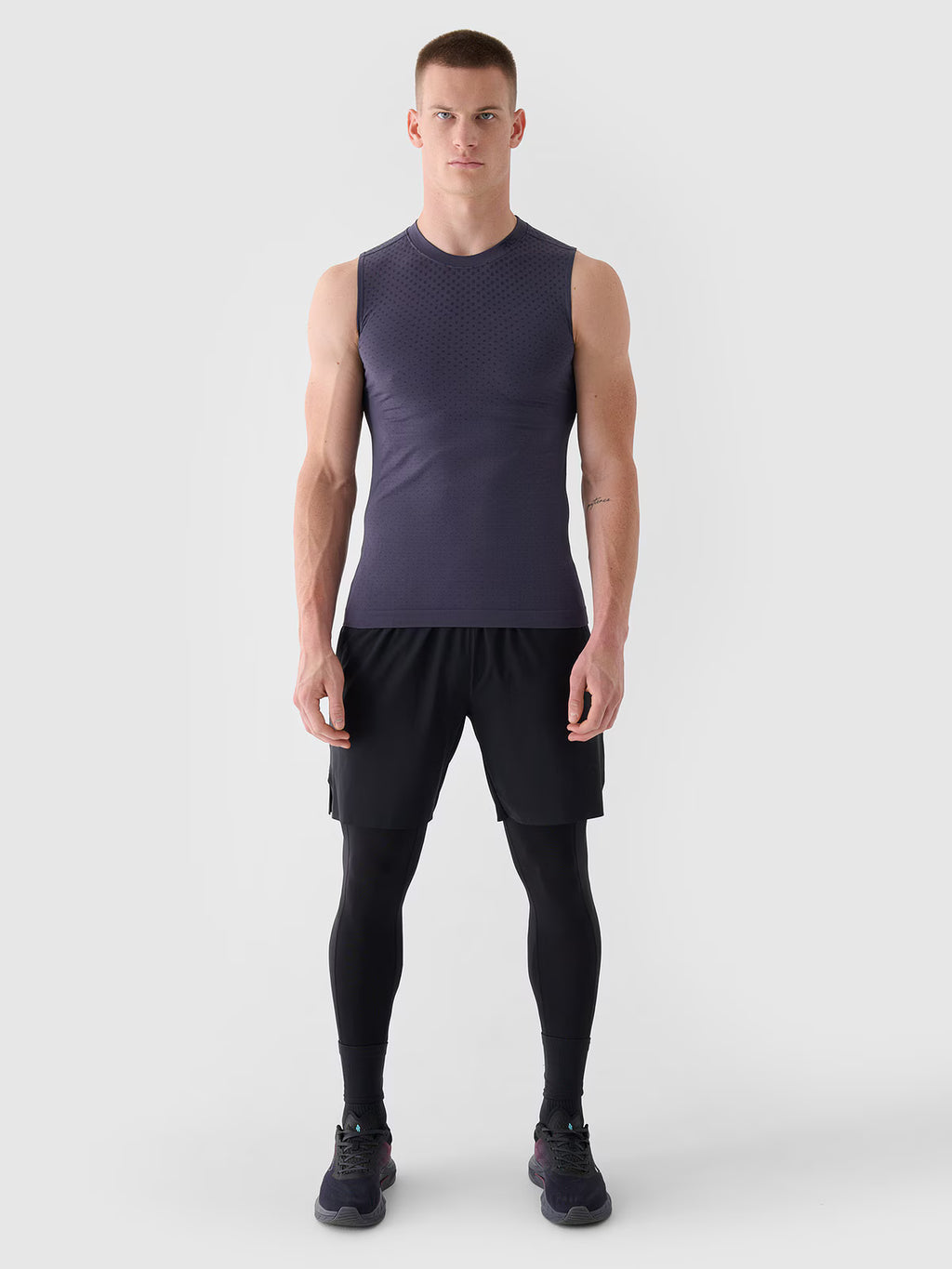 Tank top treningowy bezszwowy szybkoschnący męski 4F x Robert Lewandowski