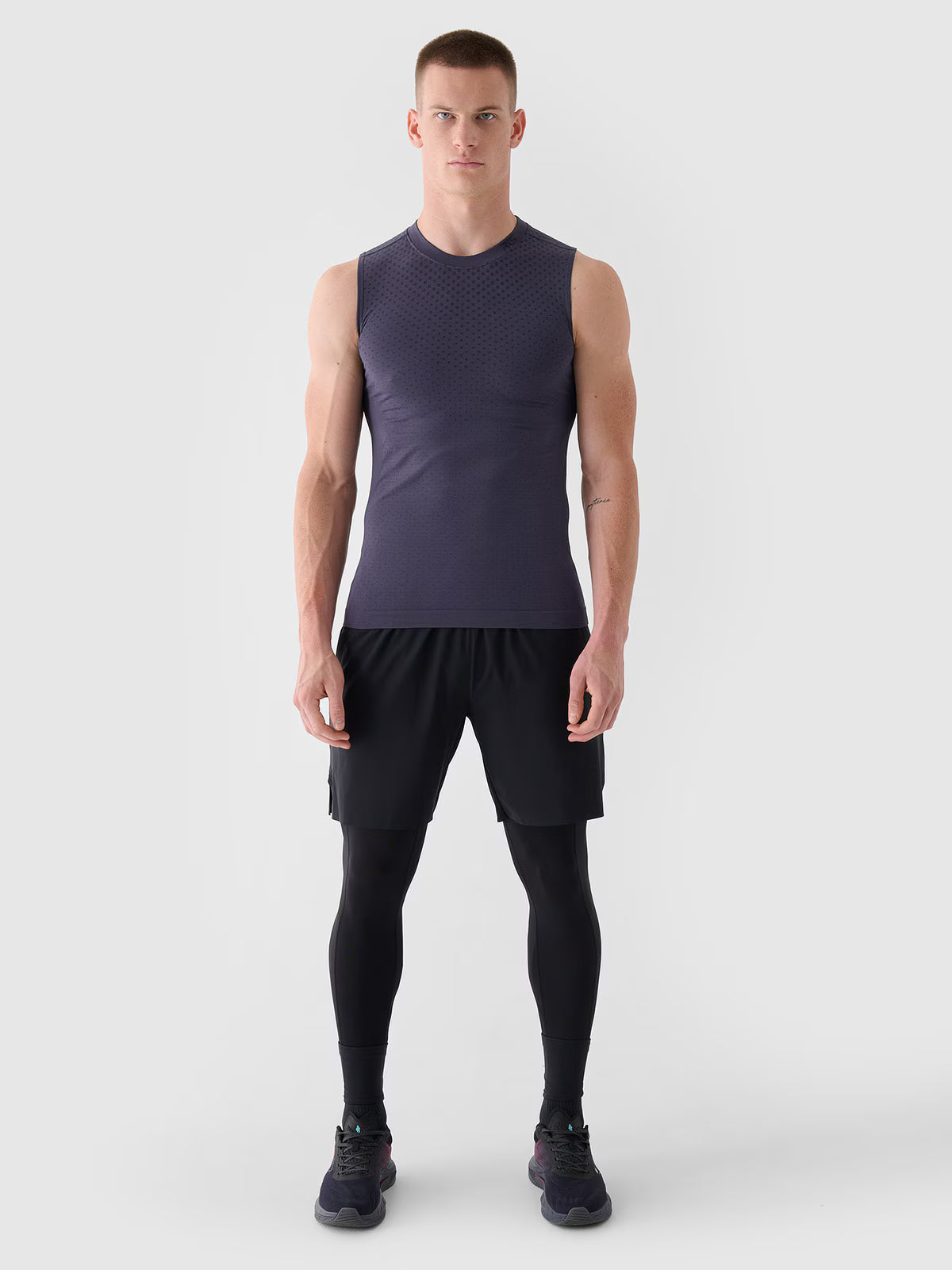 Tank top treningowy bezszwowy szybkoschnący męski 4F x Robert Lewandowski