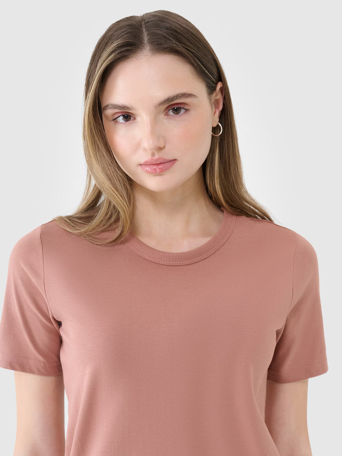 T-shirt regular gładki damski