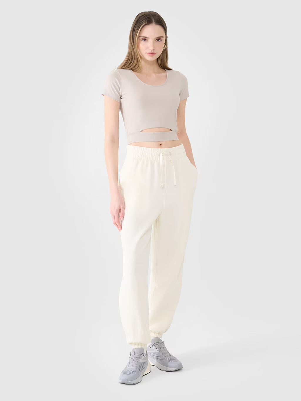 T-shirt crop top gładki damski