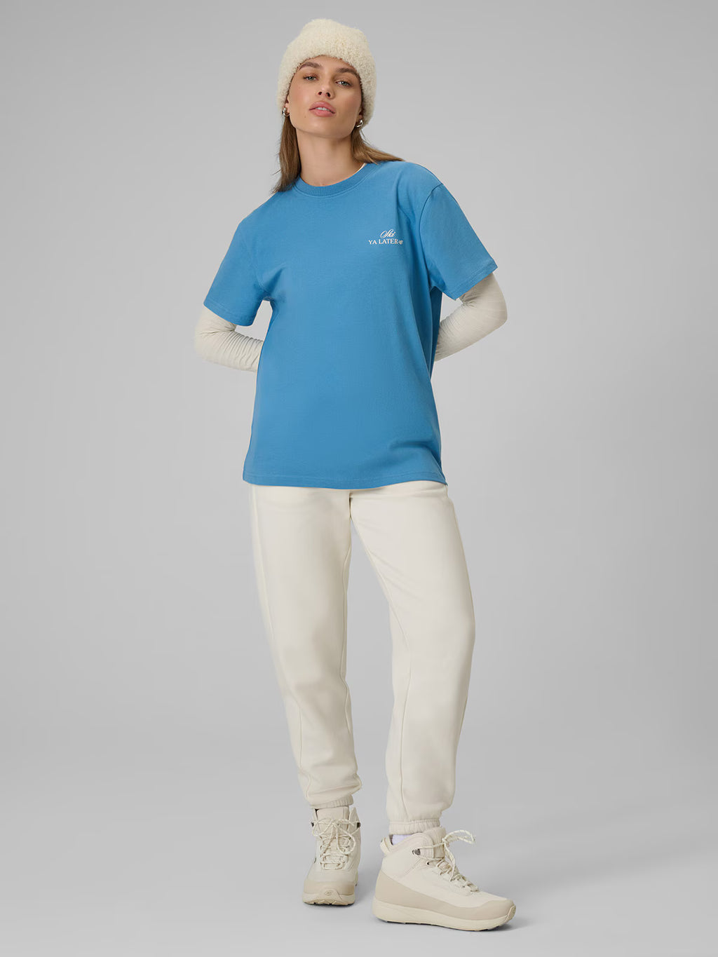 T-shirt loose z nadrukiem damski