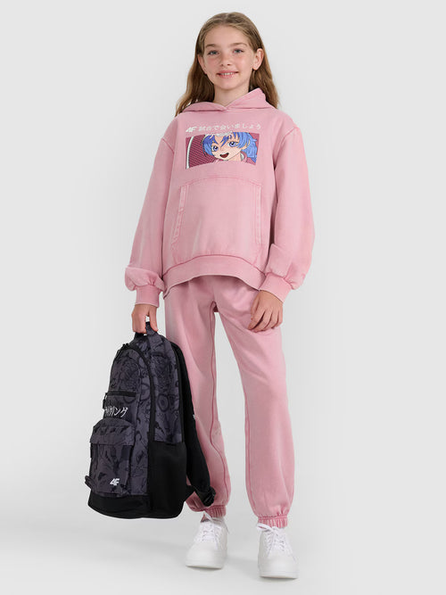 Bluza dresowa nierozpinana z kapturem dziewczęca