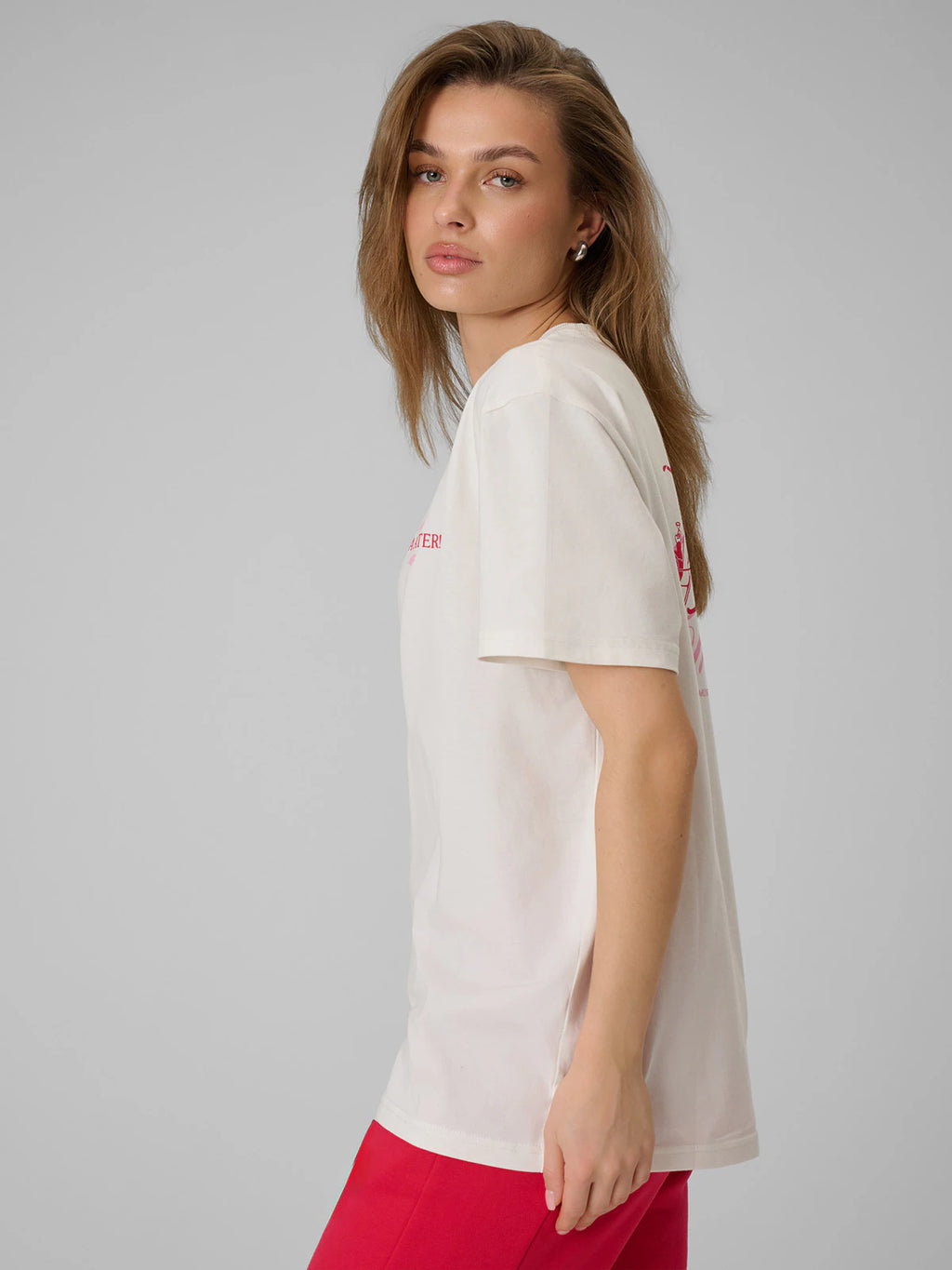 T-shirt loose z nadrukiem damski