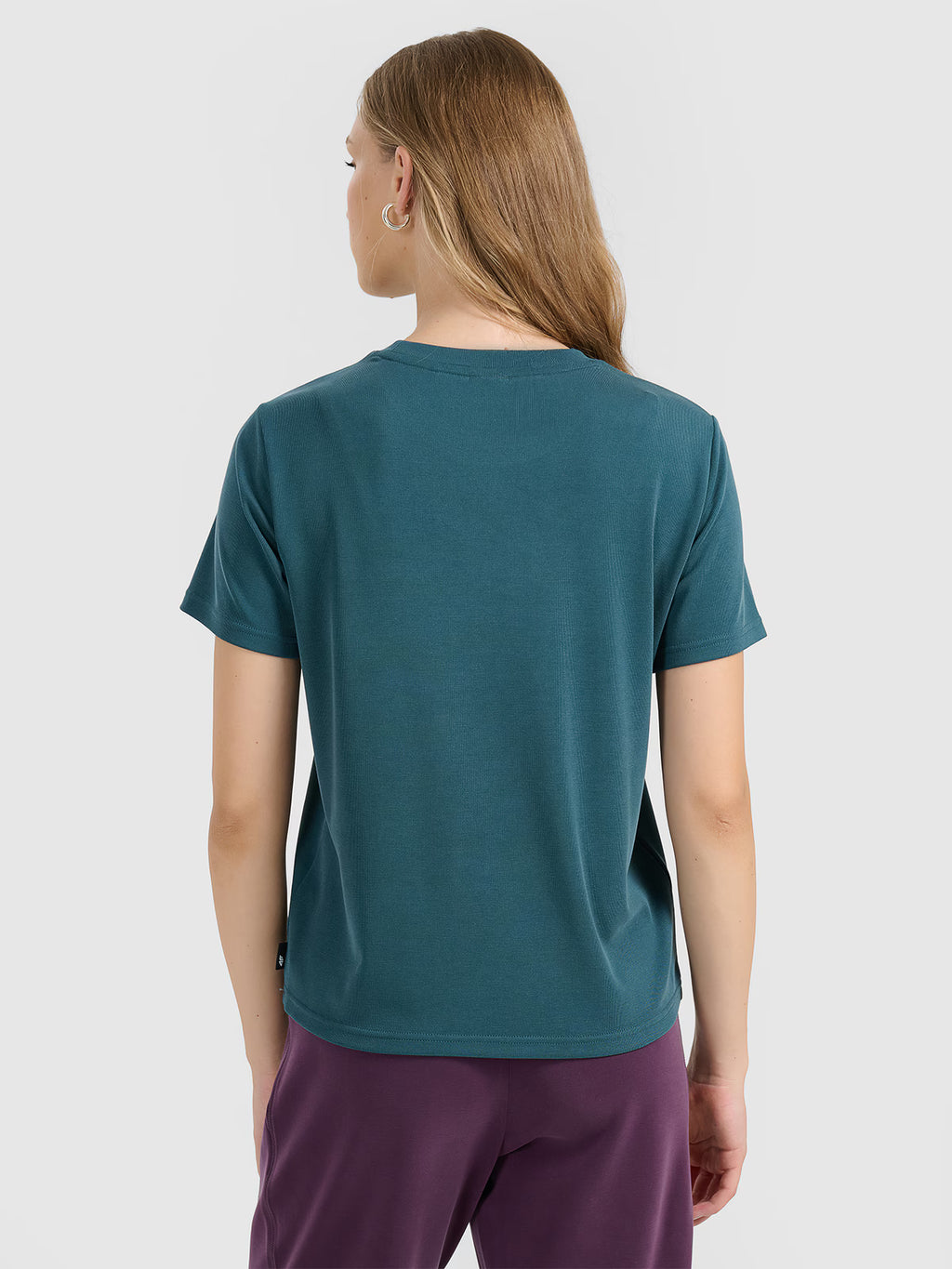 T-shirt z prążkowanej dzianiny z modalem damski