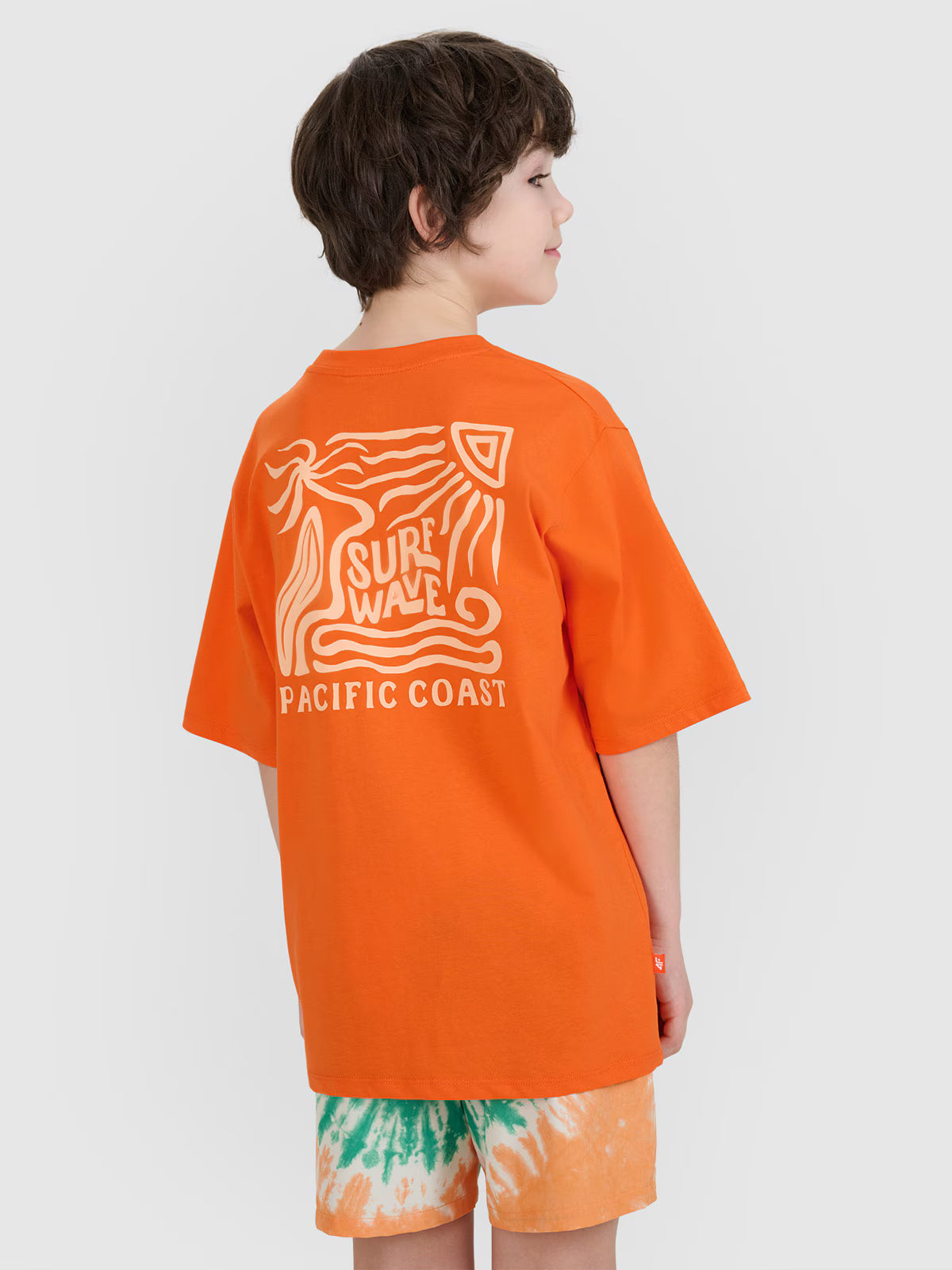 T-shirt oversize z nadrukiem chłopięcy