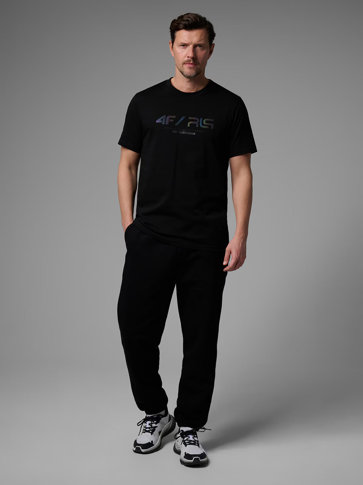 T-shirt regular z nadrukiem męski 4F x Robert Lewandowski