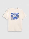 T-shirt loose z nadrukiem chłopięcy