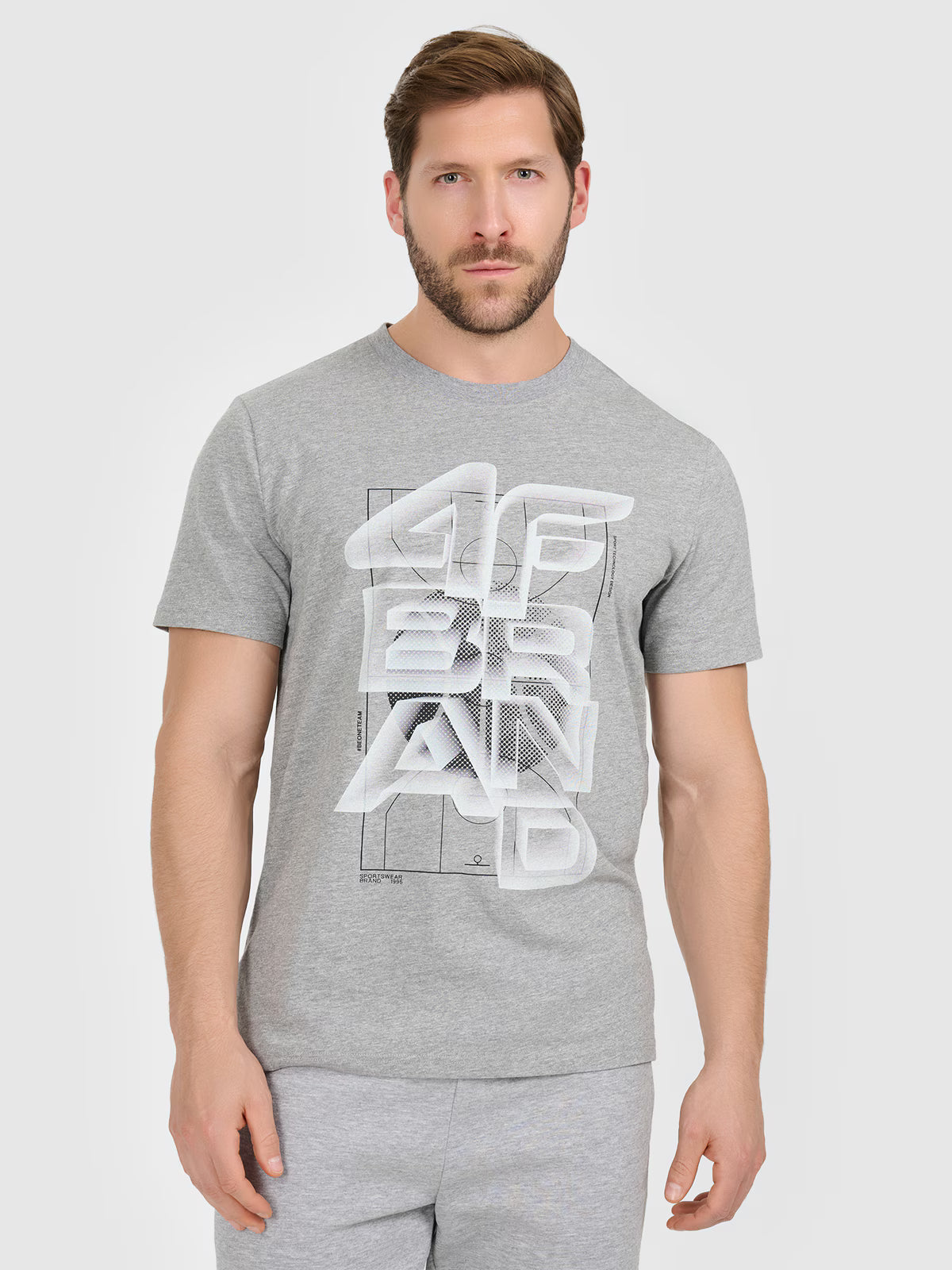 T-shirt regular z nadrukiem męski