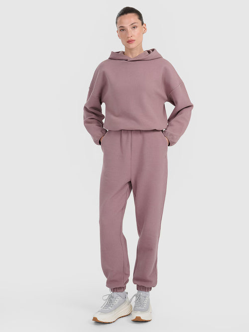 Bluza dresowa z waflowej dzianiny damska