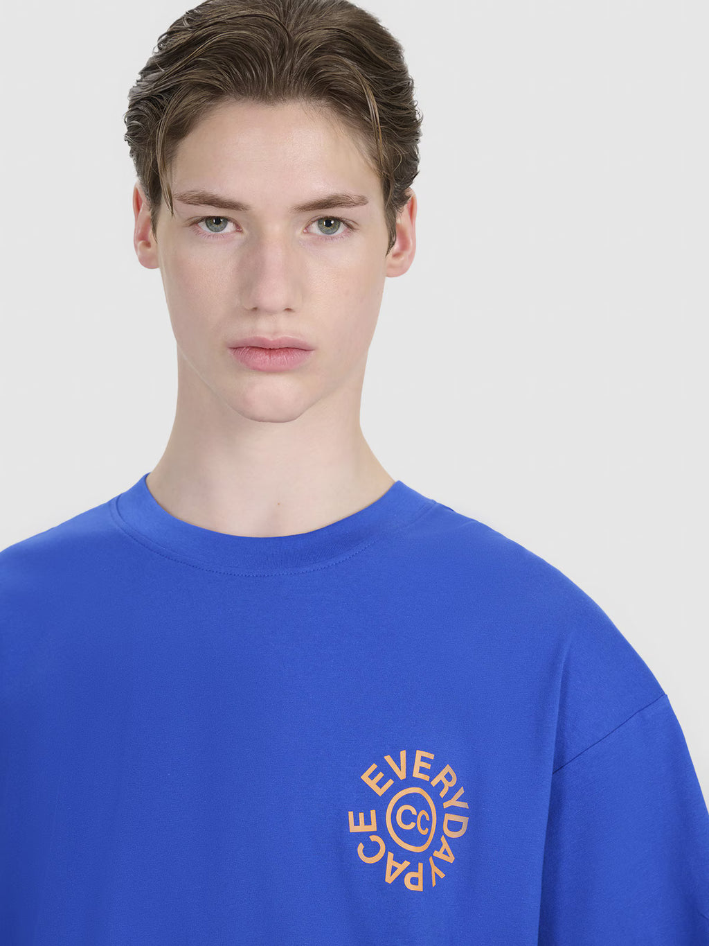 T-shirt oversize z nadrukiem męski