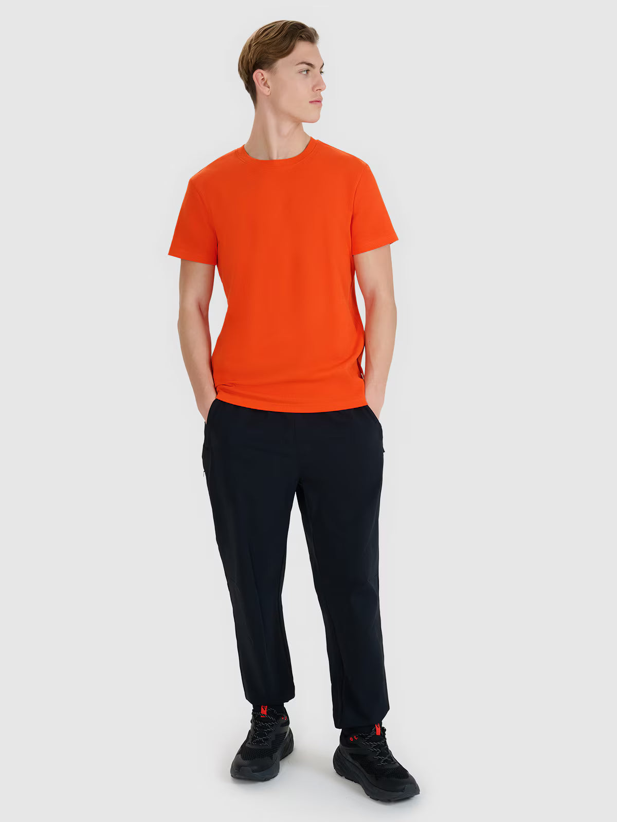 T-shirt regular ze strukturalnej dzianiny męski