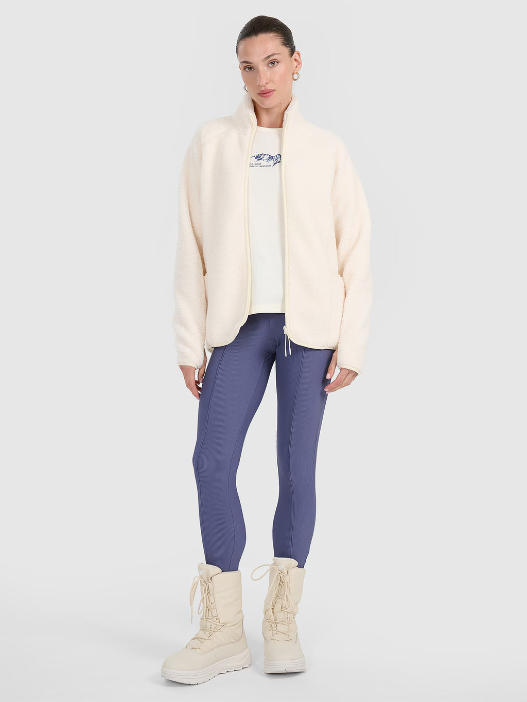 Polar sherpa ze stójką oversize damski