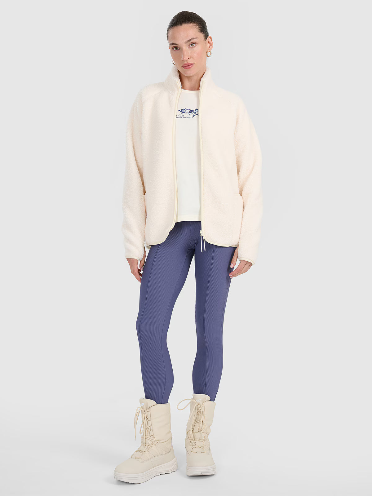 Polar sherpa ze stójką oversize damski