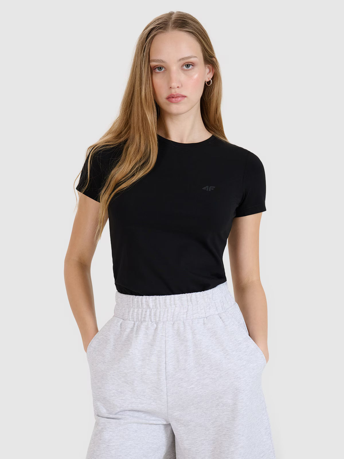 T-shirt slim gładki damski (2-pack)