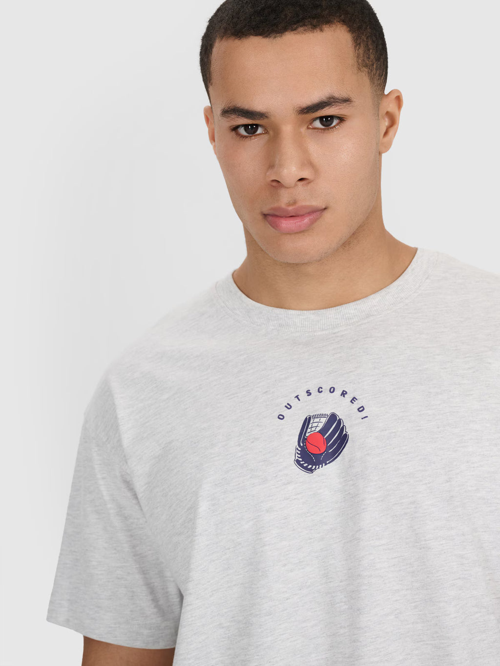 T-shirt oversize z nadrukiem męski