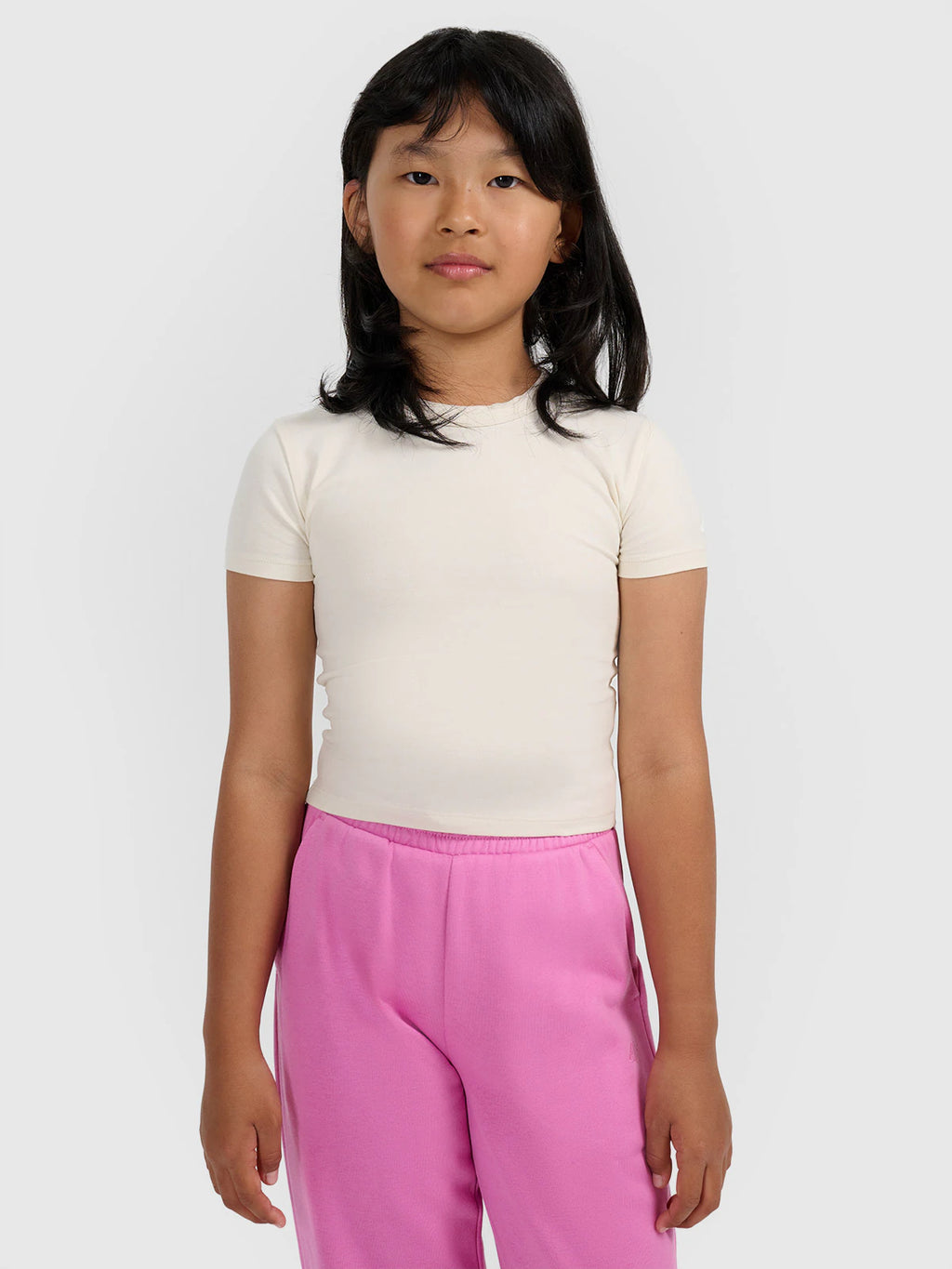 Crop top slim gładki dziewczęcy