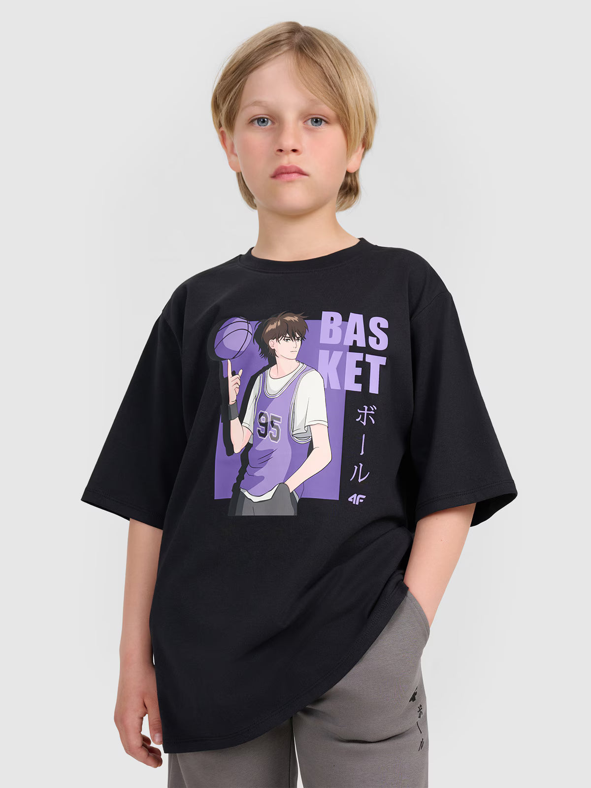 T-shirt oversize z nadrukiem chłopięcy