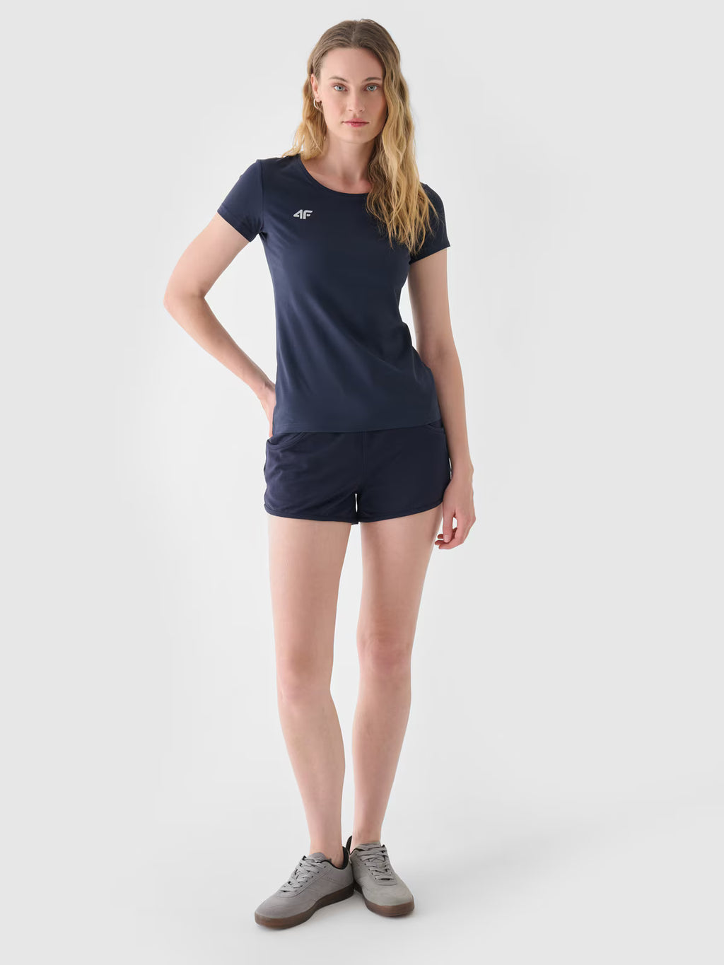 T-shirt slim gładki damski