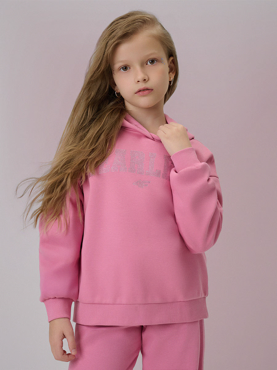 Bluza dresowa loose z kapturem dziewczęca
