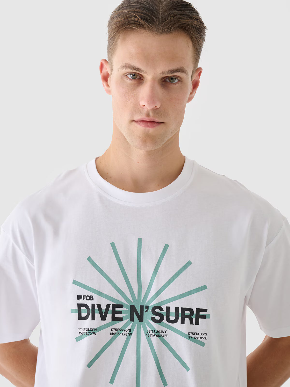 T-shirt regular z nadrukiem męski