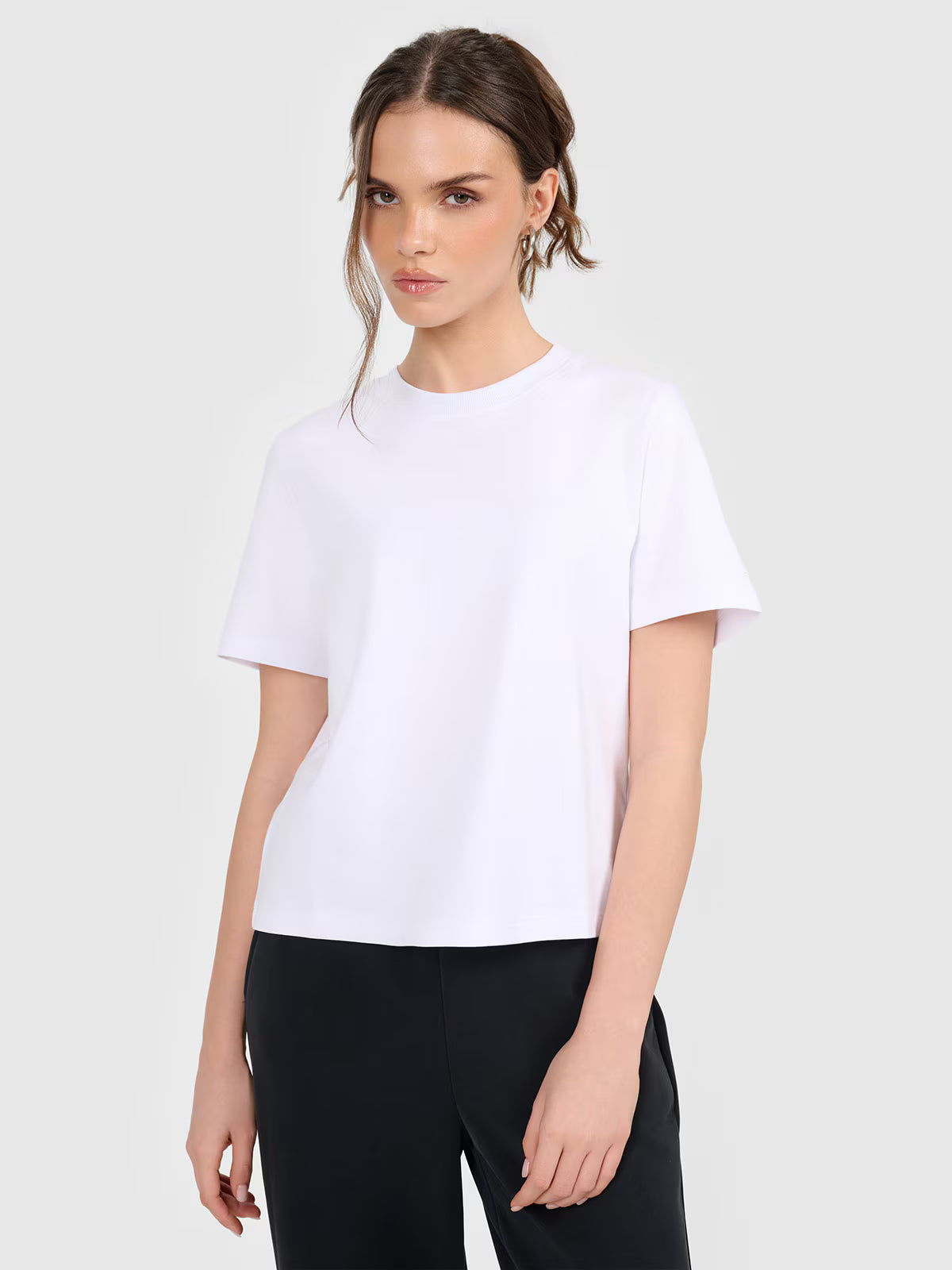 T-shirt regular gładki damski