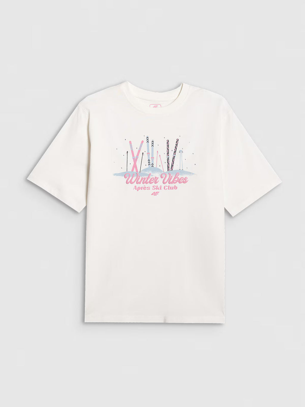 T-shirt loose z nadrukiem dziewczęcy