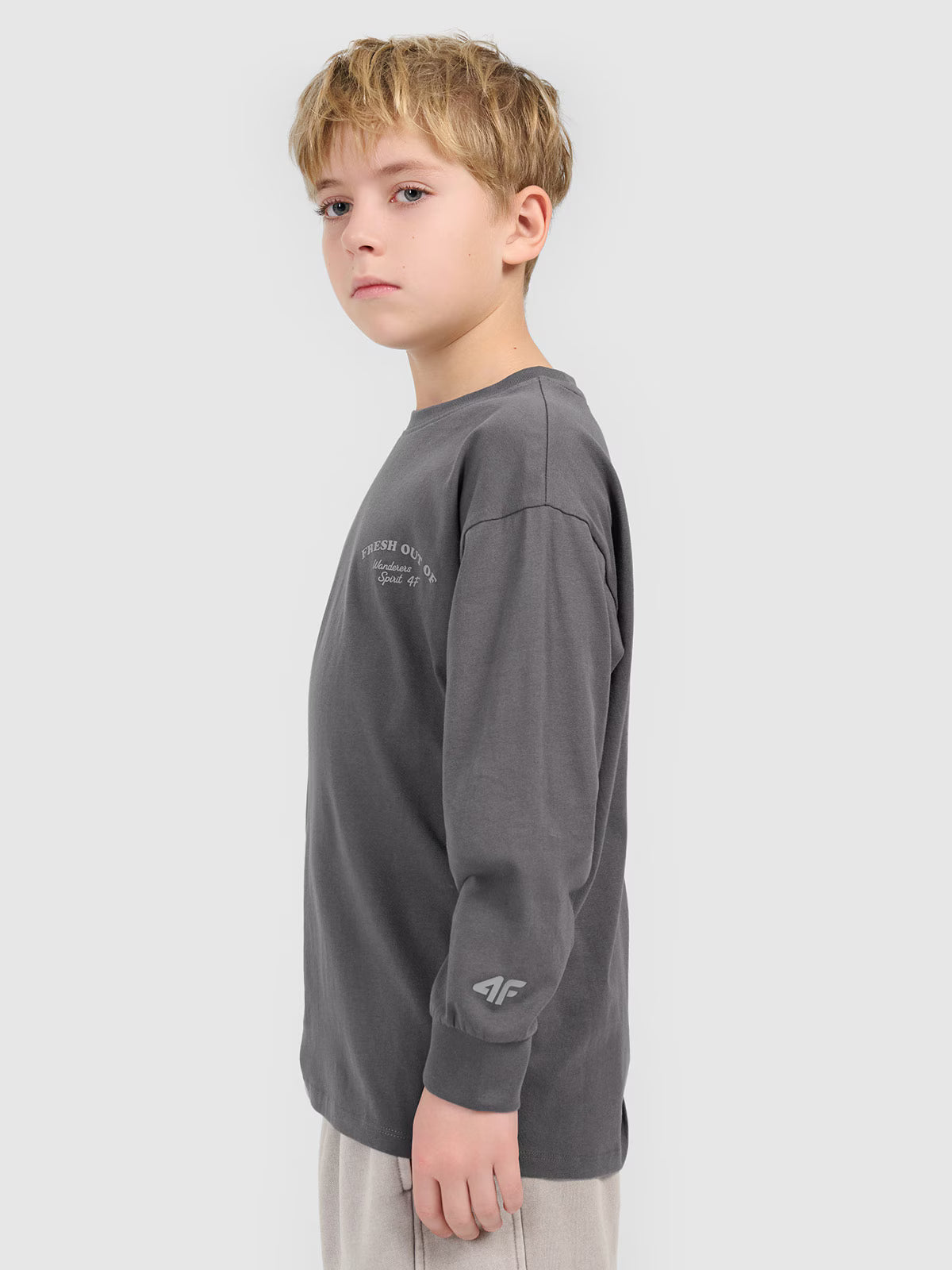 Longsleeve loose z nadrukiem chłopięcy