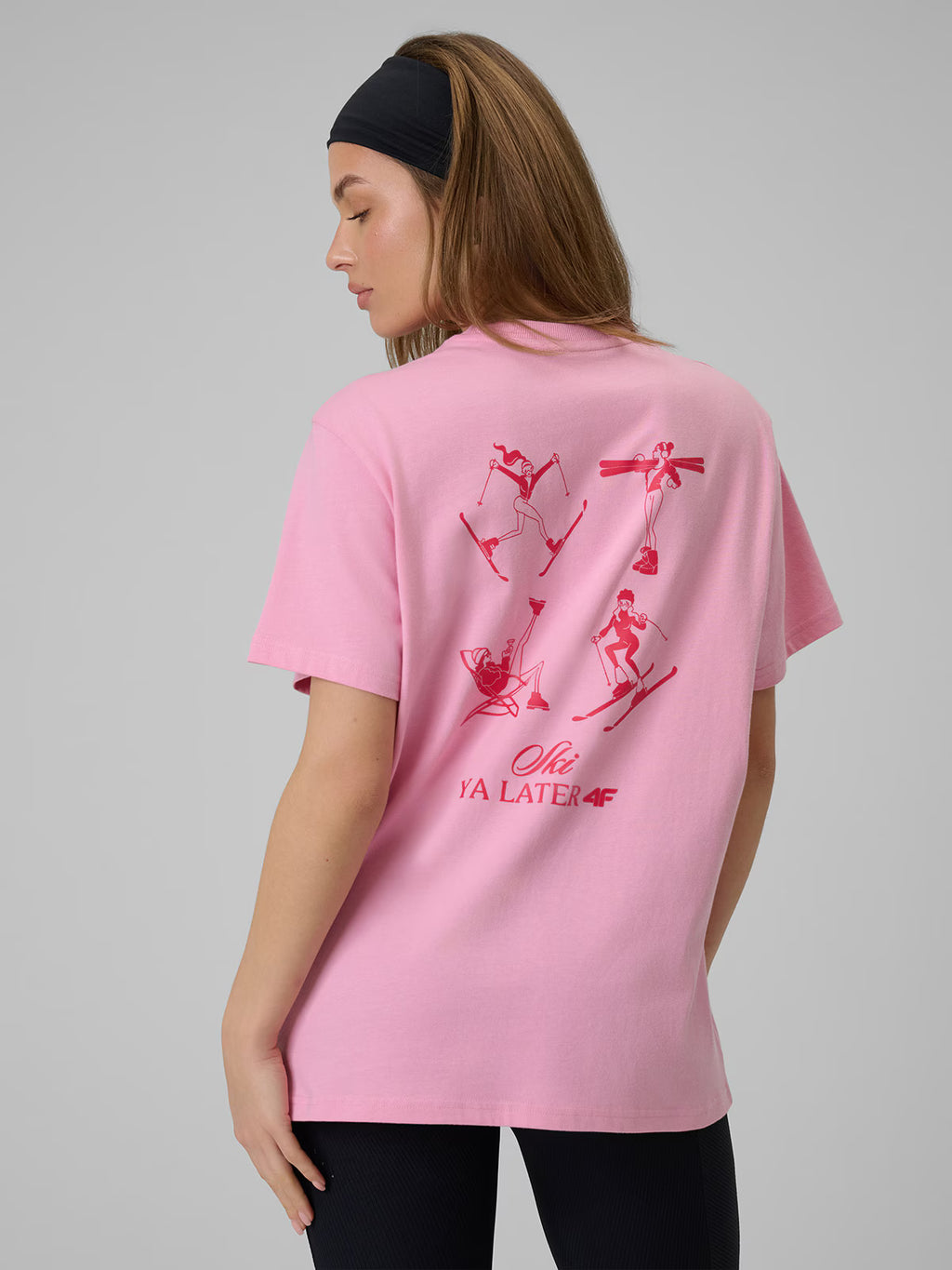T-shirt loose z nadrukiem damski