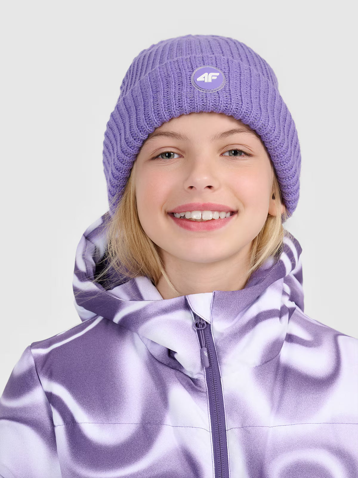 Czapka beanie odblaskowa dziewczęca
