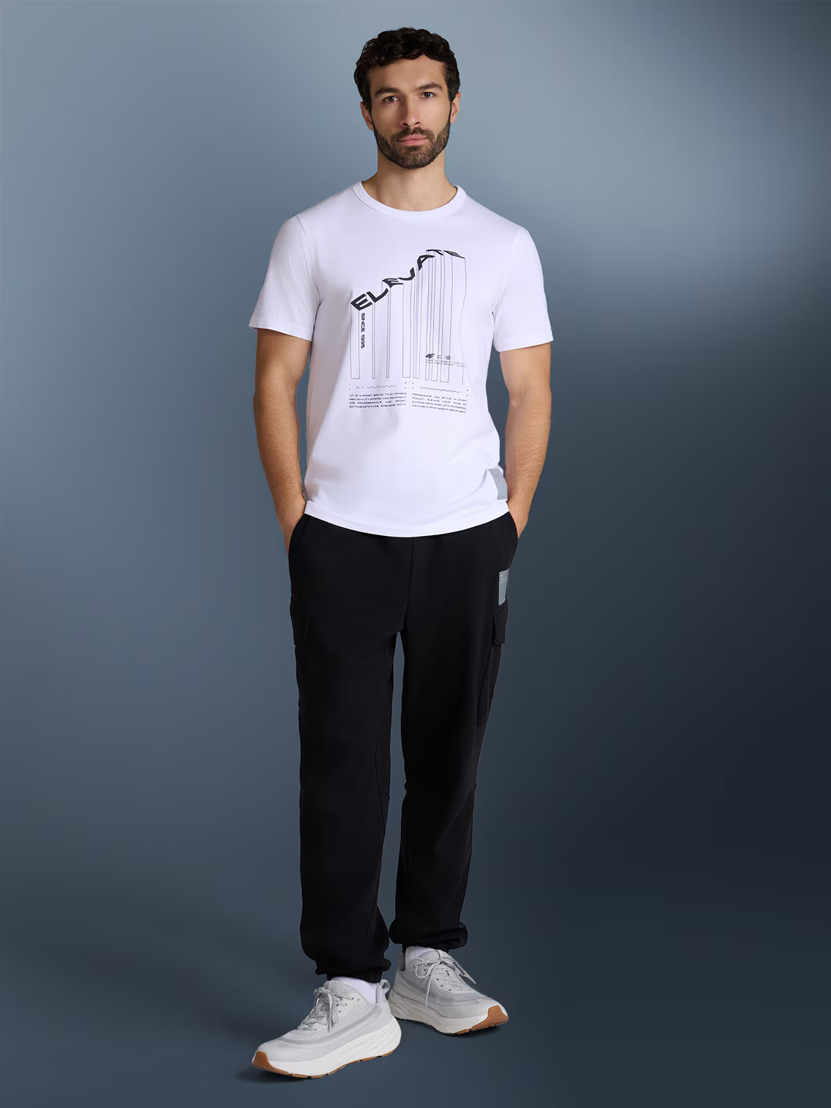 T-shirt regular z nadrukiem męski