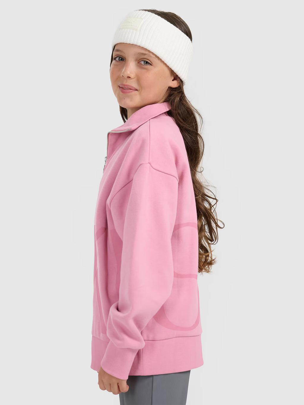 Bluza dresowa loose nierozpinana bez kaptura dziewczęca