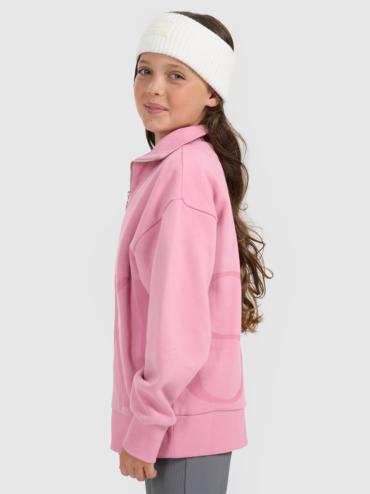Bluza dresowa loose nierozpinana bez kaptura dziewczęca