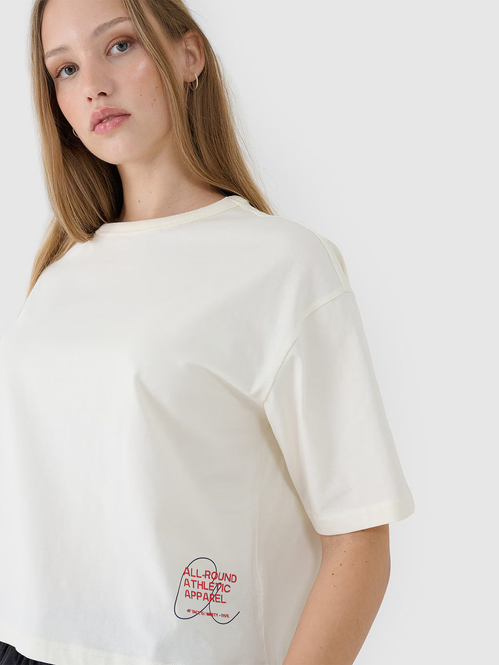 T-shirt oversize z nadrukiem damski