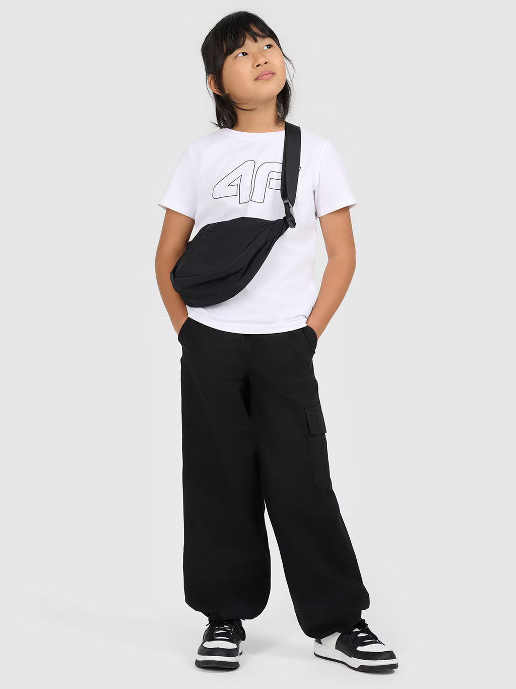 T-shirt oversize z nadrukiem dziewczęcy